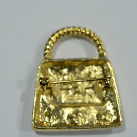 Vintage Marvella Quilted Handbag with Pearl Seeds Brooch Pin - Picture 3 of 5